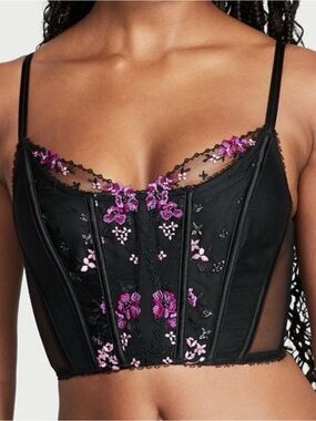 ✨Victoria's Secret Very Sexy Floral Embroidery Corset Top Size XXL